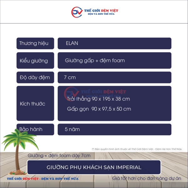 Giường phụ khách sạn imperial